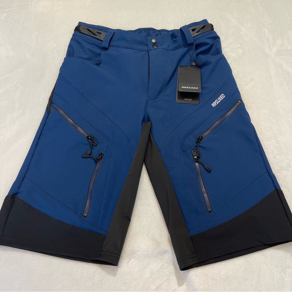 ARSUXEO MENS CYCLING/BIKE SHORTS SUZE SMALL , BLUE, BLACK